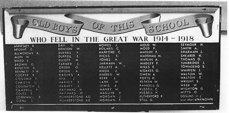Mayville School WW1 dead